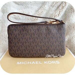 MICHAEL Michael Kors Bags - MICHAEL KORS JET SET WRISTLET MK BROWN MICHAEL Michael Kors Bags - MICHAEL KORS JET SET WRISTLET MK BROWN